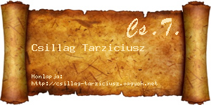 Csillag Tarziciusz névjegykártya